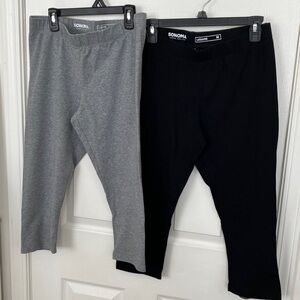 Sonoma Women's Dual Pack Gray and Black Leggings